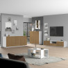 Meuble TV moderne 220 cm blanc mat/chêne clair Costarica