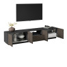 Meuble TV moderne 220 cm anthracite mat/chêne foncé Costarica
