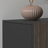 Meuble TV moderne 220 cm anthracite mat/chêne foncé Costarica