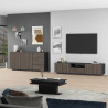 Meuble TV moderne 220 cm anthracite mat/chêne foncé Costarica