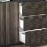 Buffet/bahut moderne 220 cm anthracite mat/chêne foncé Costarica