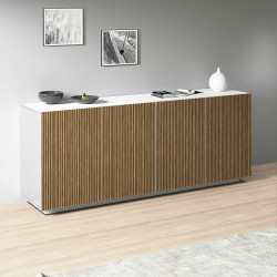 Buffet/bahut moderne 200 cm blanc mat/chêne clair Costarica