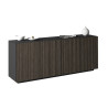 Buffet/bahut moderne 200 cm anthracite mat/chêne foncé Costarica