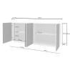 Buffet/bahut moderne 200 cm anthracite mat/chêne foncé Costarica