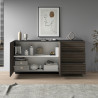 Buffet/bahut moderne 180 cm anthracite mat/chêne foncé Costarica