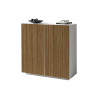Buffet haut moderne blanc mat/chêne clair Costarica