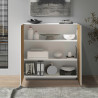 Buffet haut moderne blanc mat/chêne clair Costarica