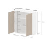 Buffet haut moderne blanc mat/chêne clair Costarica