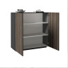 Buffet haut moderne anthracite mat/chêne foncé Costarica