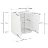 Armoire basse de bureau moderne blanc mat Essly