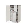 Meuble pour frigo encastrable 90 cm blanc/béton Solena