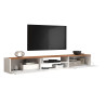 Meuble TV moderne 210 cm blanc/chêne wotan Grana