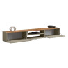 Meuble TV moderne 210 cm taupe/chêne wotan Grana