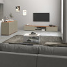 Meuble TV moderne 210 cm taupe/chêne wotan Grana