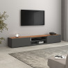 Meuble TV moderne 210 cm anthracite/chêne wotan Grana