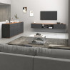 Meuble TV moderne 210 cm anthracite/chêne wotan Grana