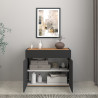 Buffet/bahut moderne 80 cm anthracite mat/chêne wotan Grana