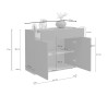 Buffet/bahut moderne 80 cm anthracite mat/chêne wotan Grana