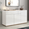 Buffet/bahut moderne 120 cm blanc/chêne wotan Grana