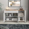 Buffet/bahut moderne 120 cm blanc/chêne wotan Grana