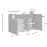 Buffet/bahut moderne 120 cm blanc/chêne wotan Grana