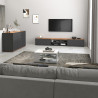 Buffet/bahut moderne 120 cm anthracite mat/chêne wotan Grana