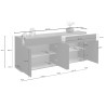 Buffet/bahut moderne 160 cm blanc/chêne wotan Grana