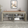 Buffet/bahut moderne 160 cm taupe/chêne wotan Grana
