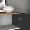 Buffet/bahut moderne 200 cm anthracite mat/chêne wotan Grana