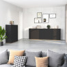Buffet/bahut moderne 200 cm anthracite mat/chêne wotan Grana