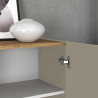 Buffet/bahut moderne 200 cm taupe/chêne wotan Grana