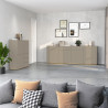 Buffet haut moderne taupe/chêne wotan Grana