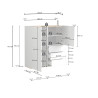 Buffet haut moderne taupe/chêne wotan Grana