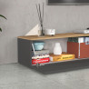 Meuble TV suspendu moderne anthracite mat/chêne wotan Isayane