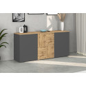 Buffet/bahut moderne 150 cm anthracite mat/ch&ecirc;ne wotan Isayane