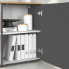 Buffet/bahut moderne 150 cm anthracite mat/chêne wotan Isayane