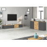 Buffet/bahut moderne 150 cm anthracite mat/chêne wotan Isayane