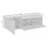Meuble TV moderne 130 cm blanc brillant Enaya