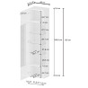 Vitrine moderne 45 cm blanc brillant Keops