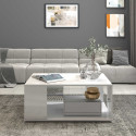 Table basse rectangulaire moderne blanc brillant Keops