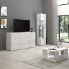 Table basse rectangulaire moderne blanc brillant Keops