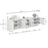 Meuble TV moderne 225 cm blanc brillant Valencia