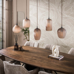 Suspension moderne 5 lampes en verre fumé Natura