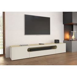 Meuble TV moderne 240 cm chêne/cachemire Regina
