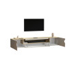Meuble TV moderne 240 cm chêne/cachemire Regina