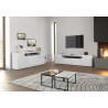 Meuble TV moderne 4 portes blanc brillant Regina