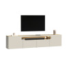 Meuble TV moderne 4 portes chêne/cachemire Regina
