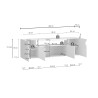 Meuble TV moderne 200 cm blanc brillant Regina