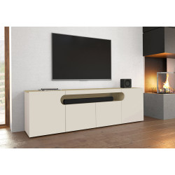 Meuble TV moderne 200 cm chêne/cachemire Regina