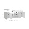 Buffet/bahut moderne 200 cm chêne/cachemire Regina